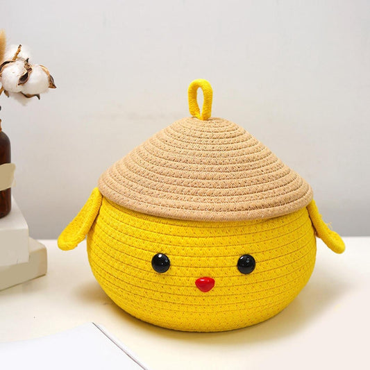 Chick-Themed Handcrafted Storage Basket