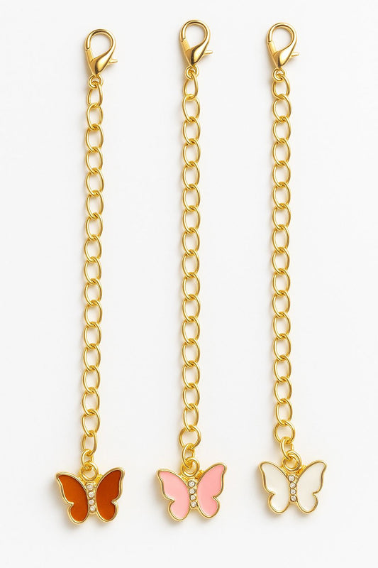 Butterfly Charm Chains (Set of 3)